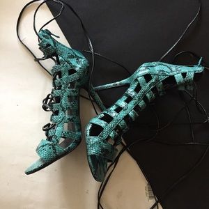 Wild Diva lounge blue lace ups